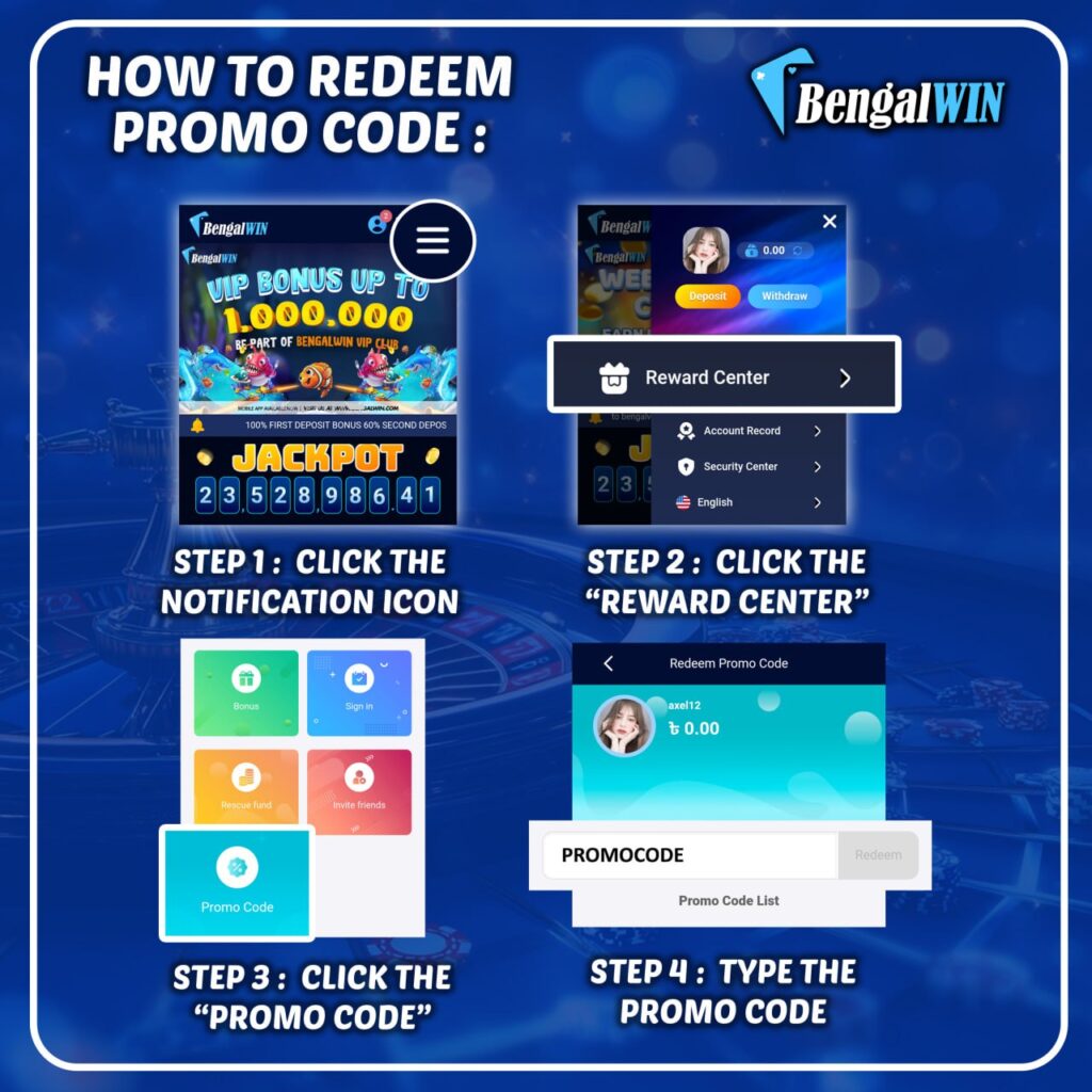 How to Redeem a Promo Code on Bengalwin: Step-by-Step Guide 2 Step-by-Step-Guide-Redeeming-Promo-Codes-on-Bengalwin