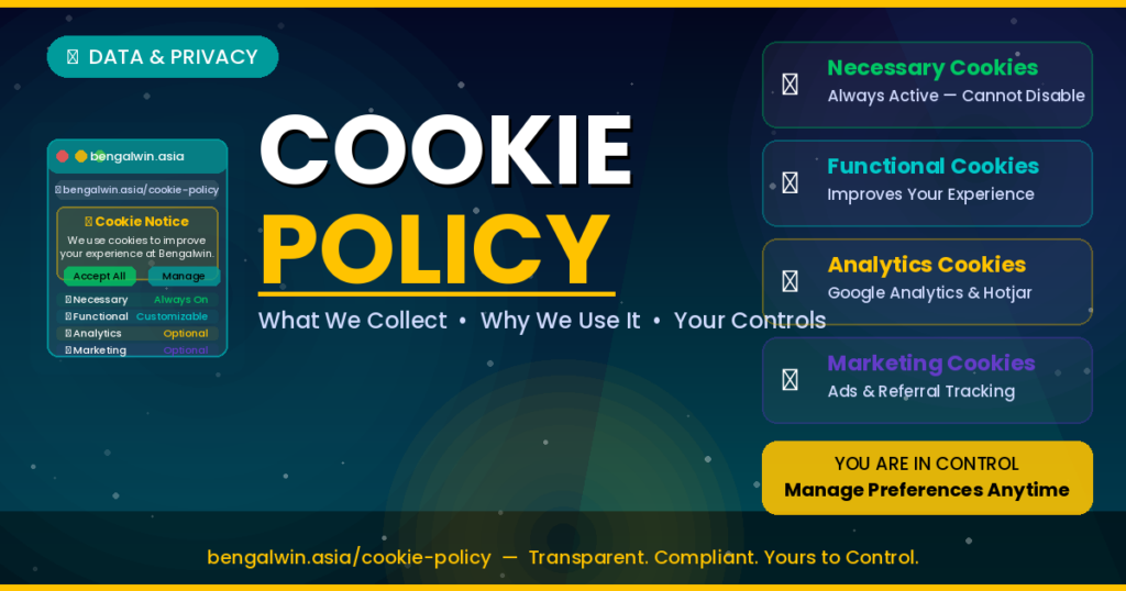 Bengalwin Cookie Policy (2026): Guide for Bangladesh Players 2 Bengalwin Cookie Policy — Understanding necessary, functional, analytics and marketing cookies on bengalwin.asia for Bangladesh players